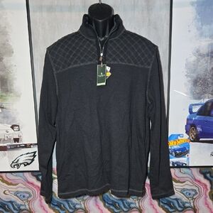 2XL G.H. Bass & Co. Gray Quarter-Zip Pullover
